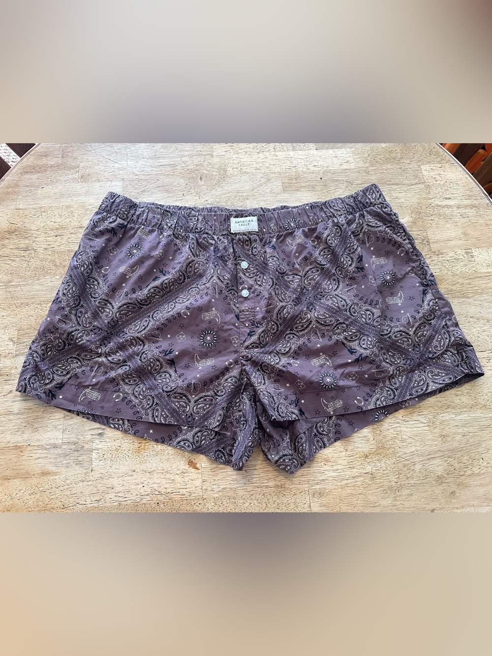 American Eagle Outfitters Paisley Cotton Sleep Boxer Shorts